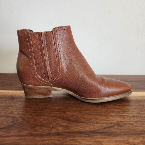 Cole Haan Grand OS Tan Leather Hadlyn Zip Ankle Boots Bootie 6.5 - Picture 3 of 10
